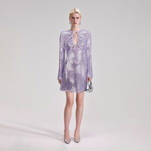 Self-portrait lilac sequin mini dress